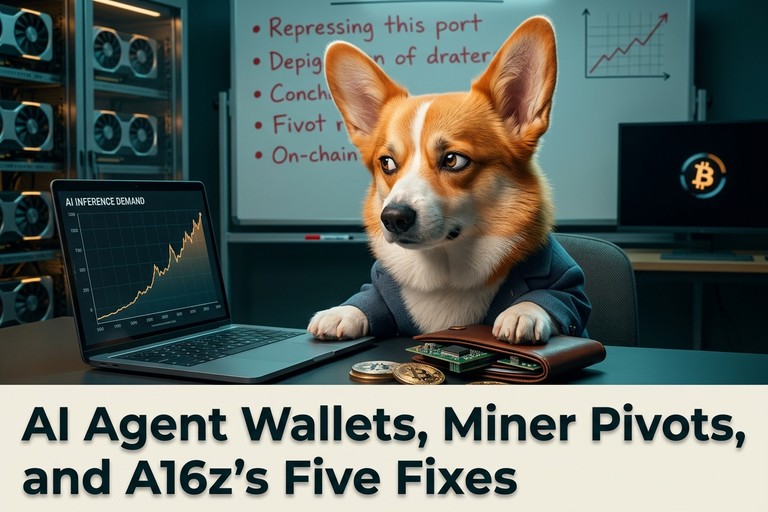 AI Agent Wallets, Miner Pivots, and A16z's Five Fixes